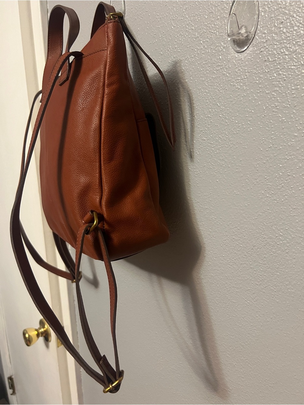 Fossil Cognac Leather Convertible Backpack - Picture 6 of 14